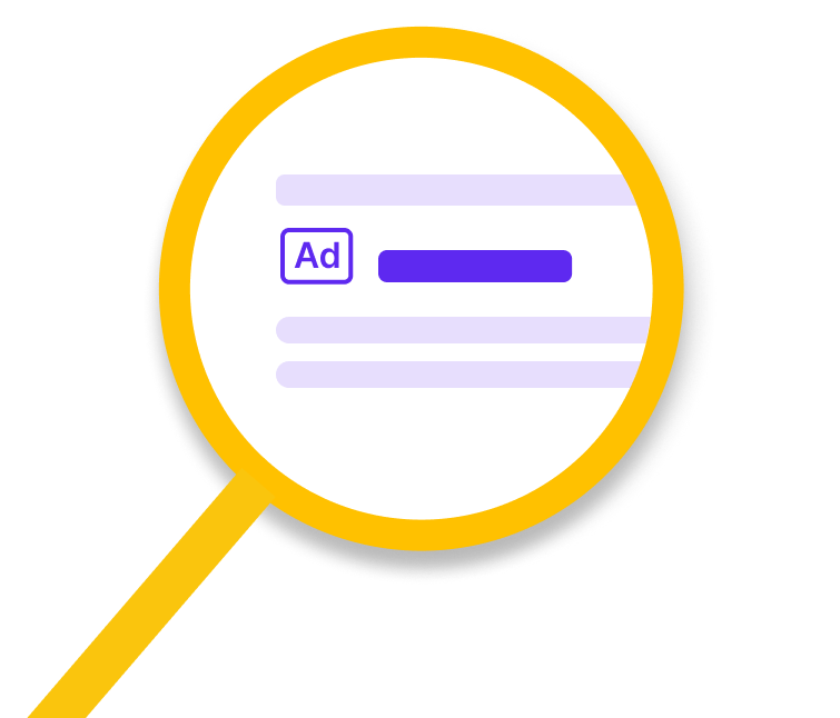 loupe montrant une search ads